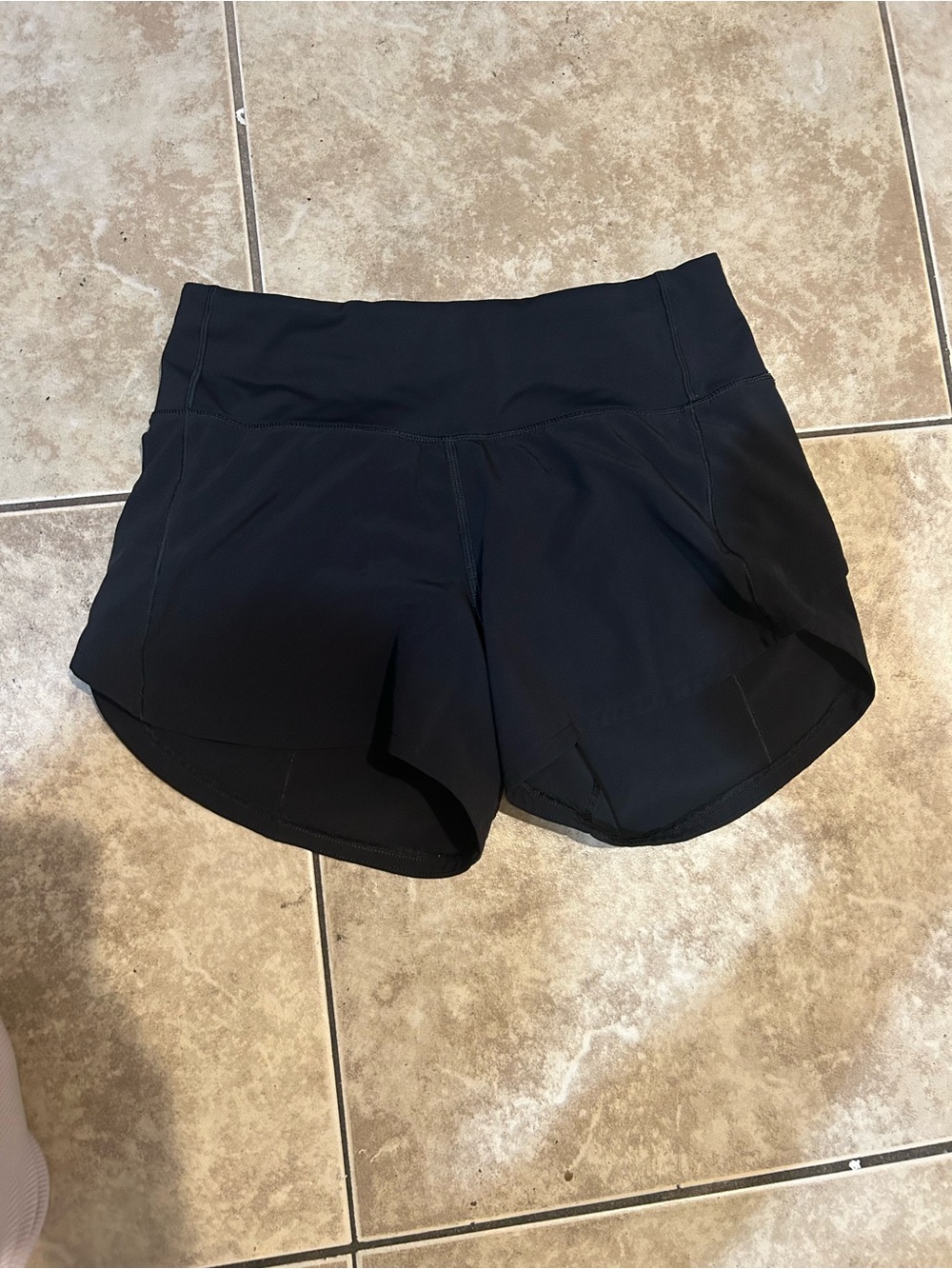 lululemon athletica Black Athletic Running Shorts with Back Zip Pocket - Picture 3 of 8